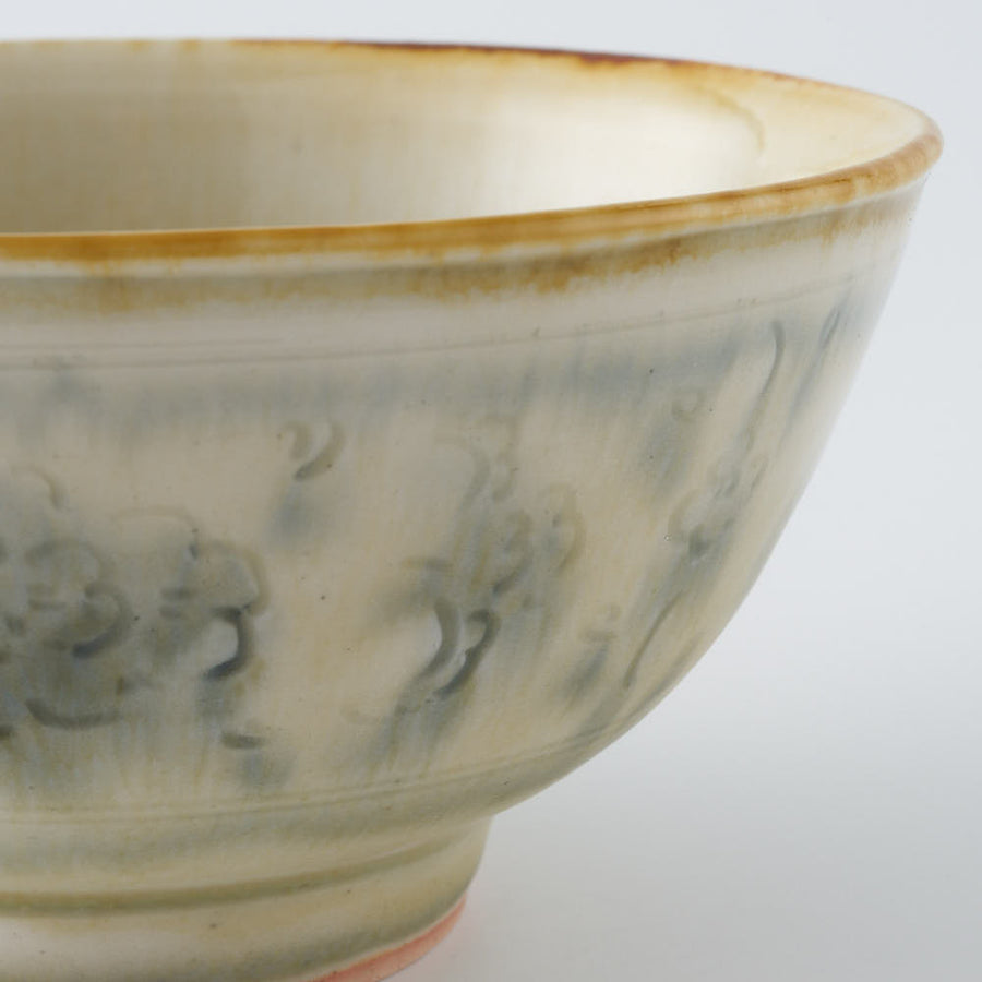 作家　鈴木まどか　彫花紋飯碗