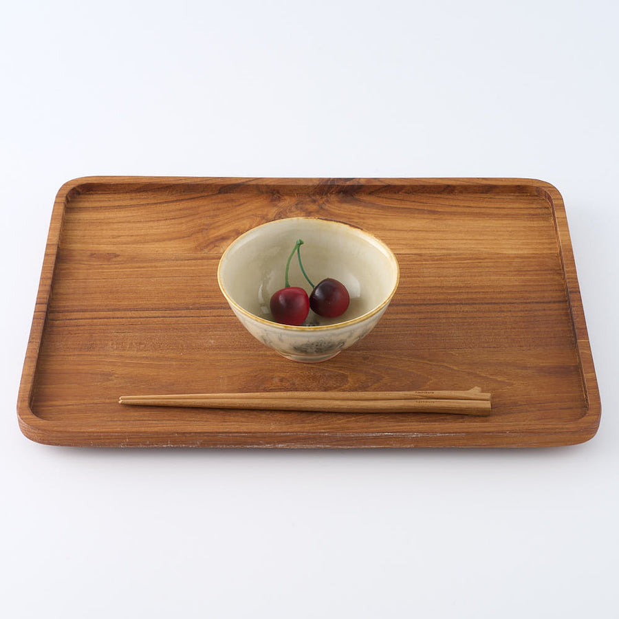 作家　鈴木まどか　彫花紋飯碗