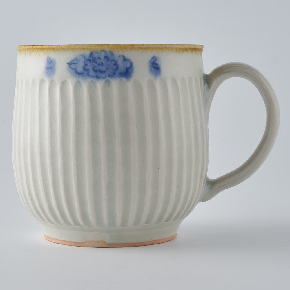 作家　鈴木まどか　彫花紋鎬丸マグ