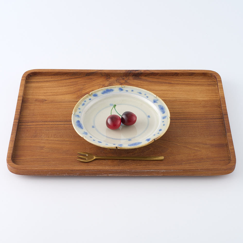 作家　鈴木まどか　安南彫花紋五寸リム皿