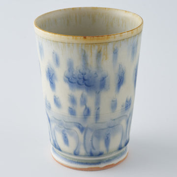 作家　鈴木まどか　彫花文足付杯