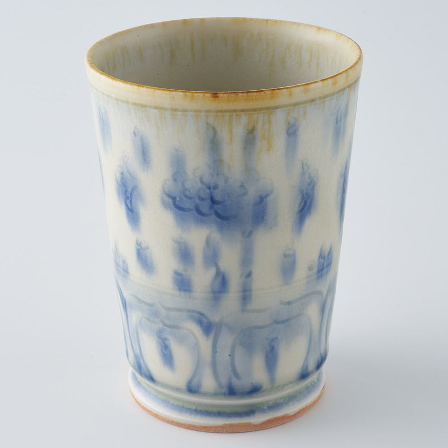 作家　鈴木まどか　彫花文足付杯