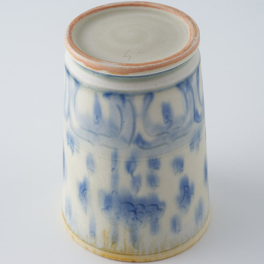 作家　鈴木まどか　彫花文足付杯