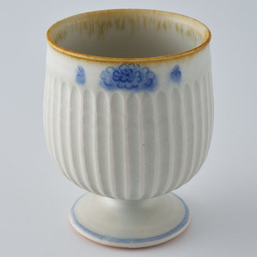 作家　鈴木まどか　彫花紋鎬足付杯