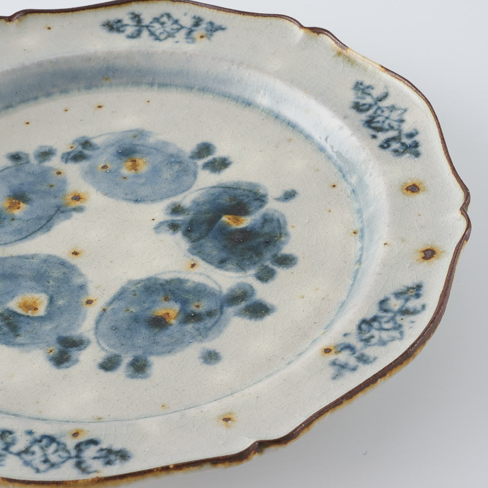 作家　市野吉記　安南手　輪花皿　8