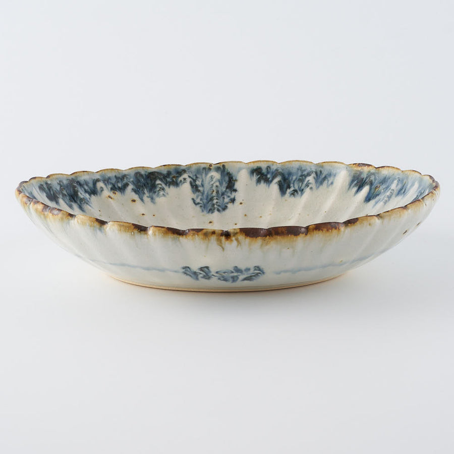 作家 市野吉記 安南手 輪花楕円鉢 10 ¥7,700 大人の焼き物