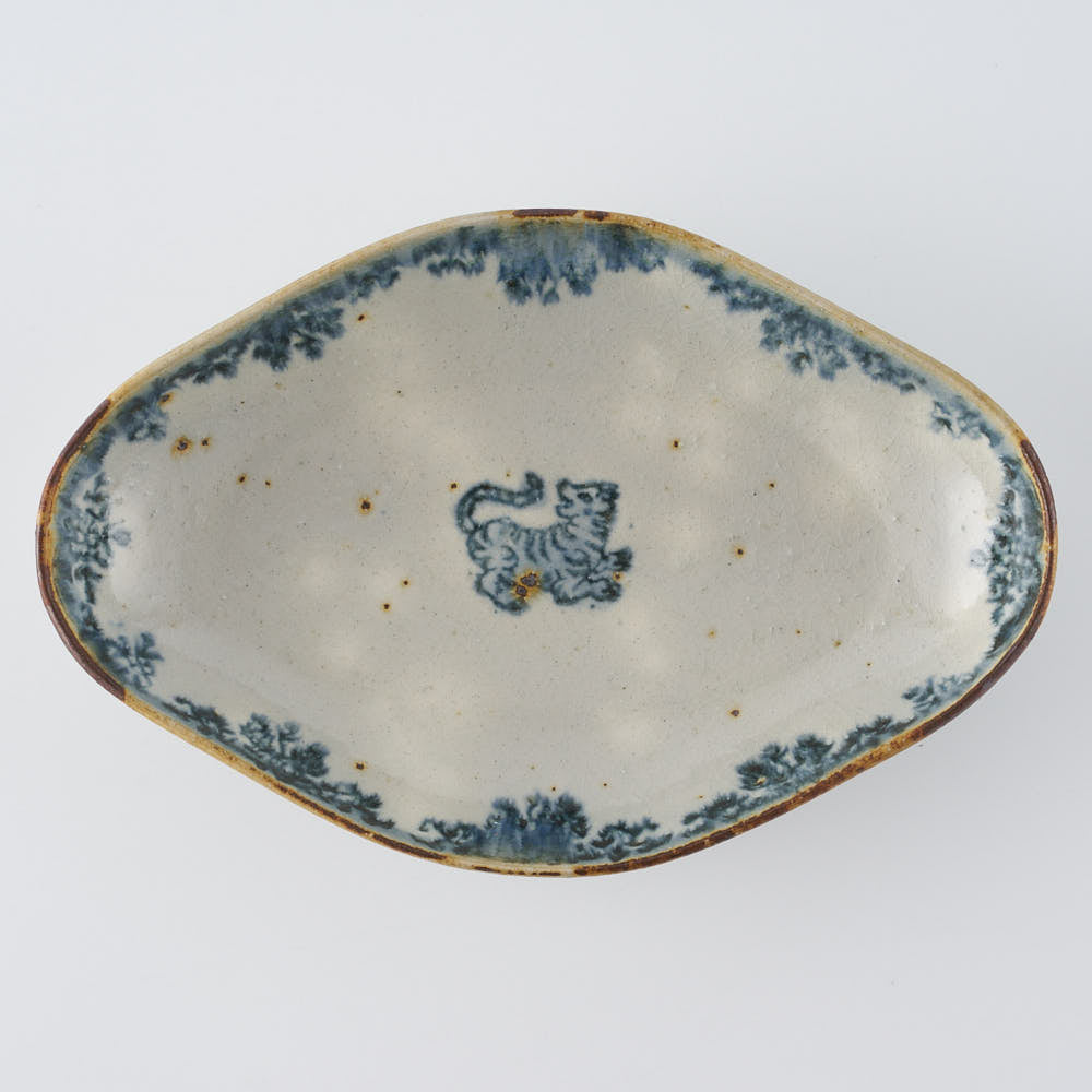 作家　市野吉記　安南手　ラヴィエ21.5cm（虎）　15