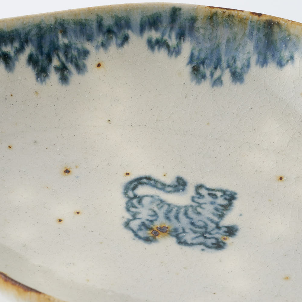 作家　市野吉記　安南手　ラヴィエ21.5cm（虎）　15