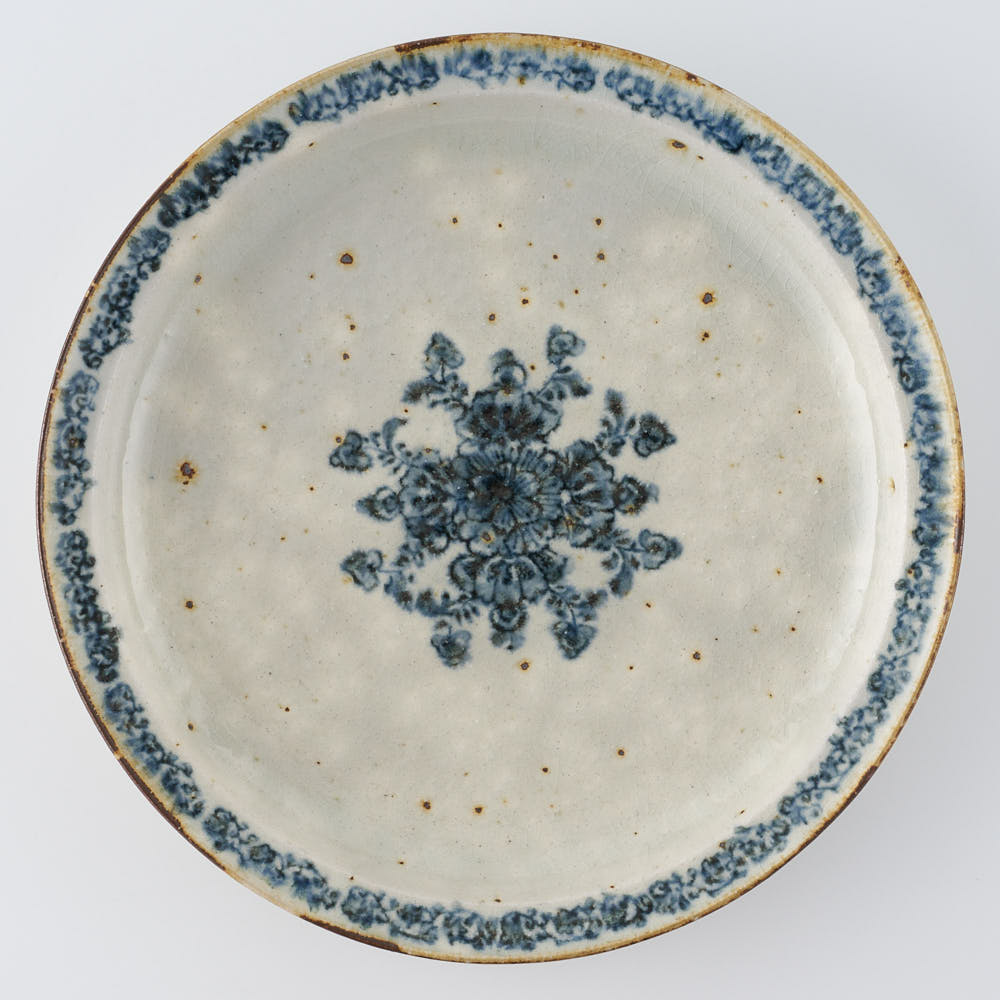 作家　市野吉記　安南手　皿（デルフト）17