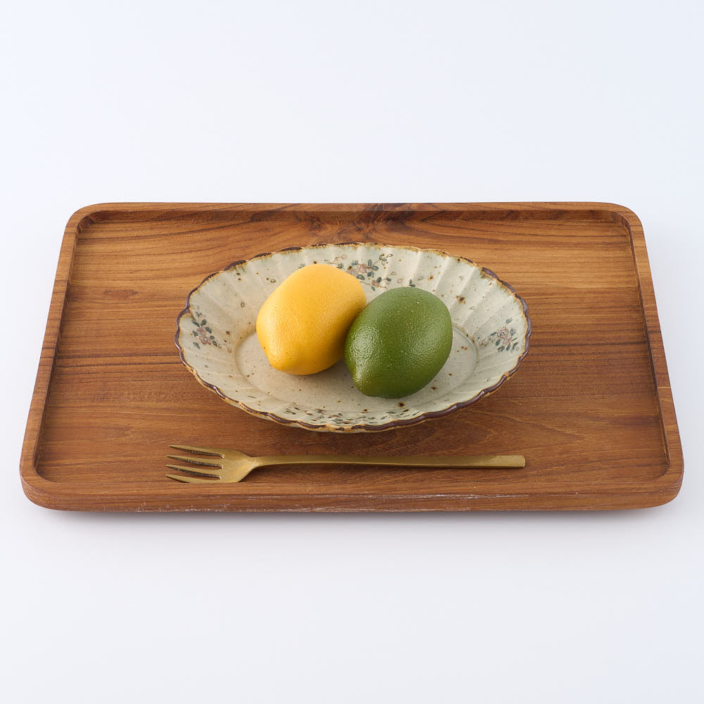 作家　市野吉記　シノワズリ　楕円菊花皿　33