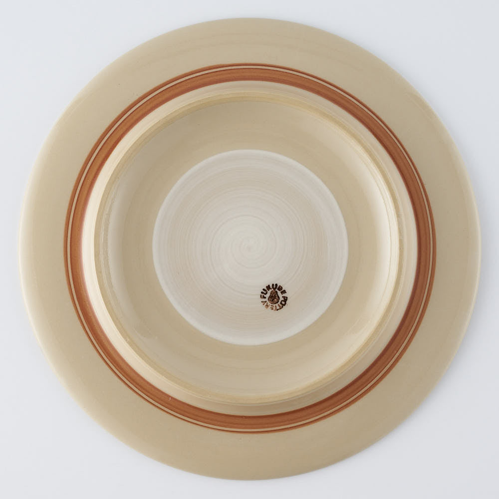 ふくべ窯 花水木 緑 20㎝リムプレート