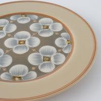 ふくべ窯 花水木 緑 20㎝リムプレート