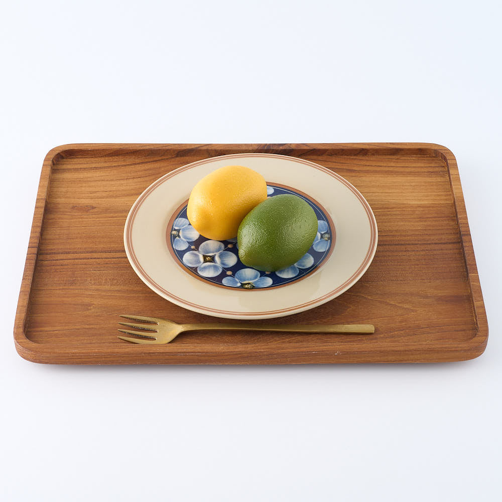 ふくべ窯 花水木 紺 20㎝リムプレート