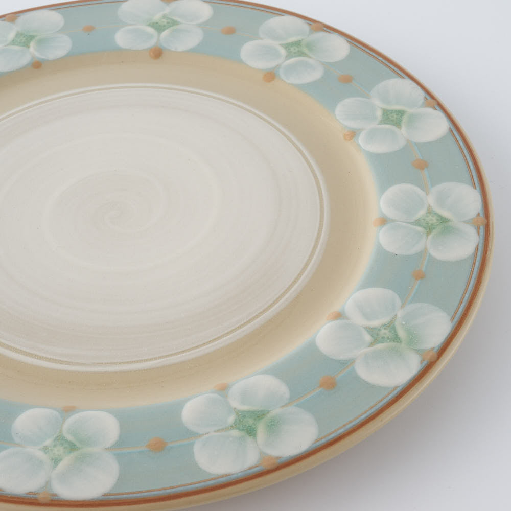 ふくべ窯 花水木 トルコ 20㎝リムプレート