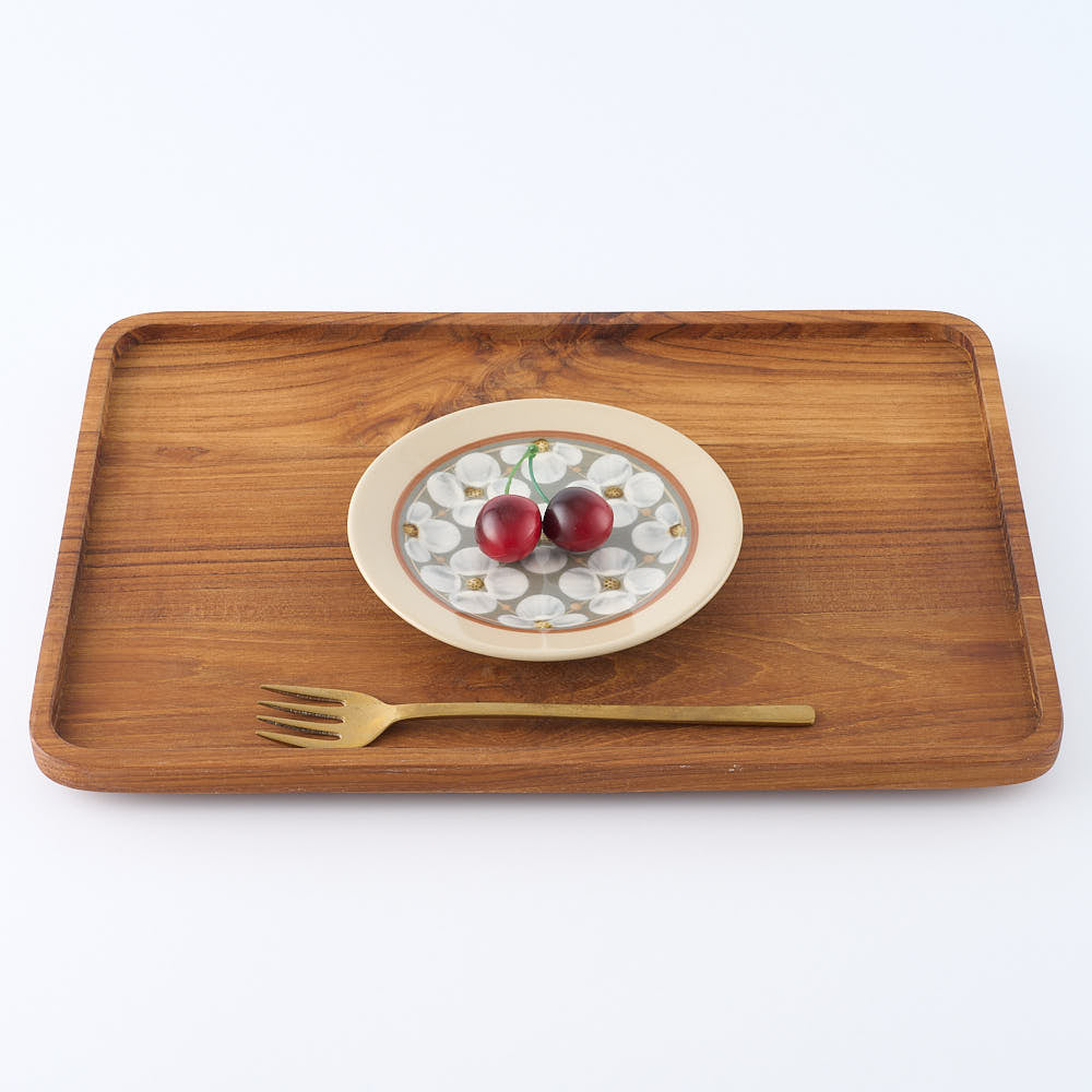 ふくべ窯 花水木 緑 15㎝プレート