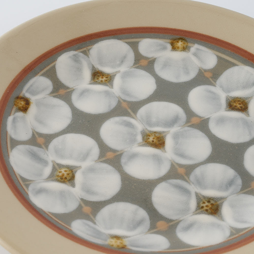 ふくべ窯 花水木 緑 15㎝プレート