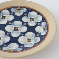 ふくべ窯 花水木 紺 15㎝プレート