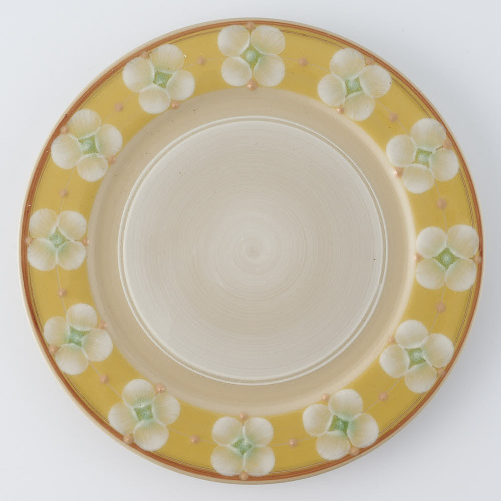 ふくべ窯 花水木 黄 20㎝リムプレート