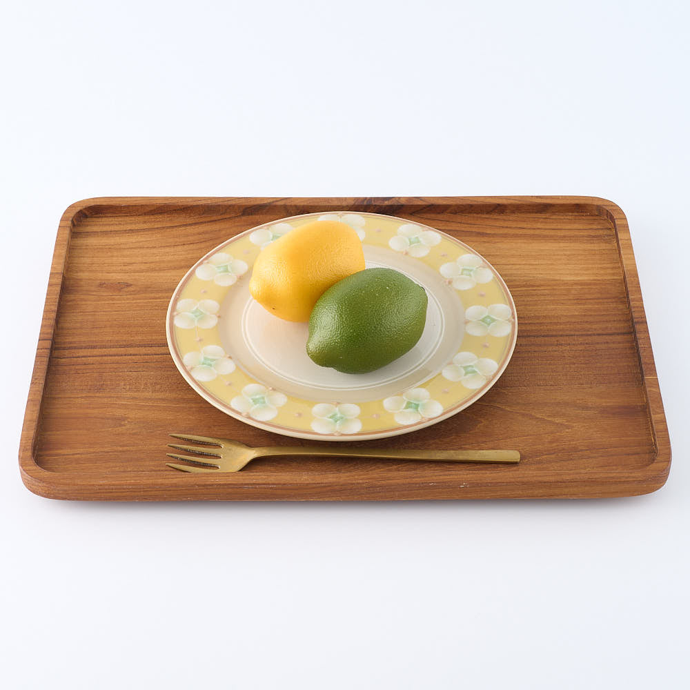 ふくべ窯 花水木 黄 20㎝リムプレート