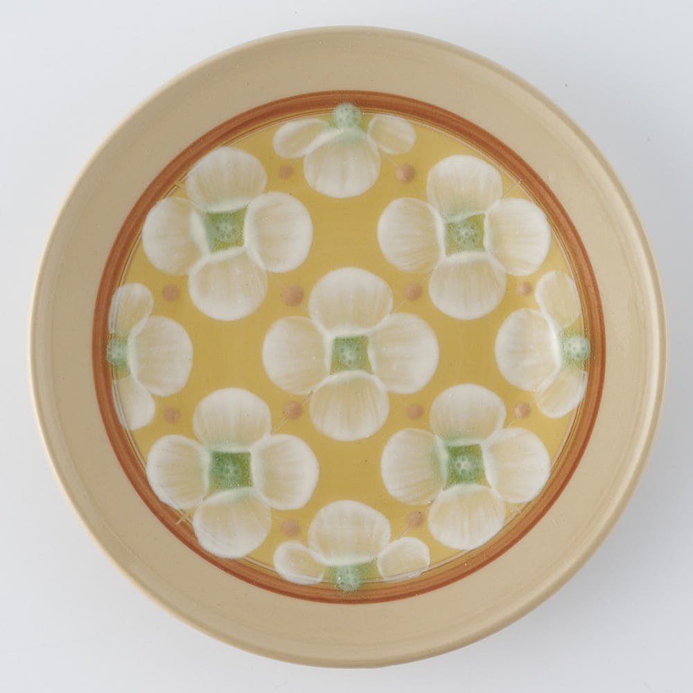 ふくべ窯 花水木 黄 15㎝プレート