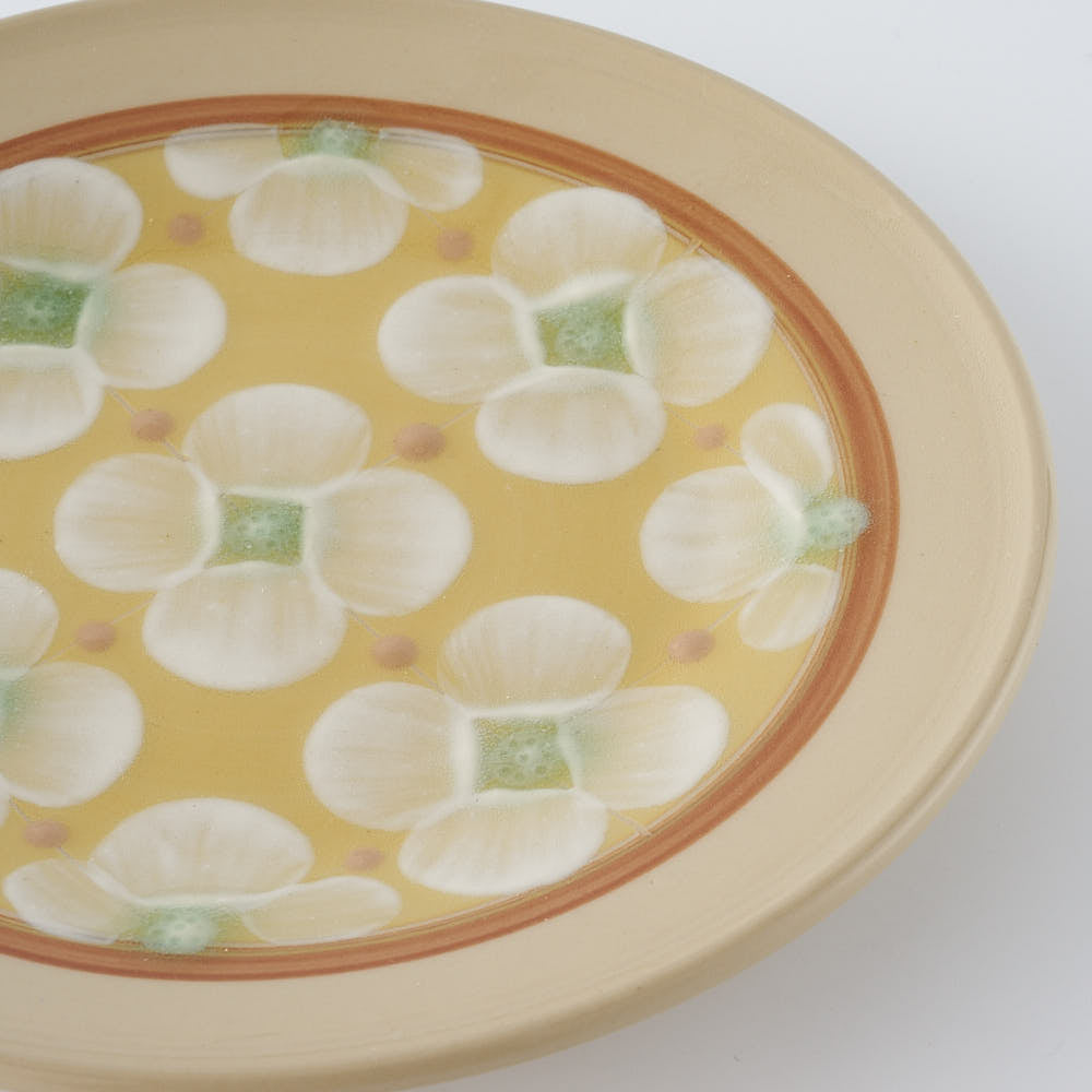 ふくべ窯 花水木 黄 15㎝プレート