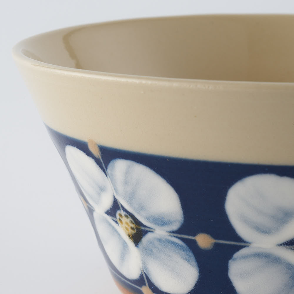 ふくべ窯　花水木紺　サラダカップ