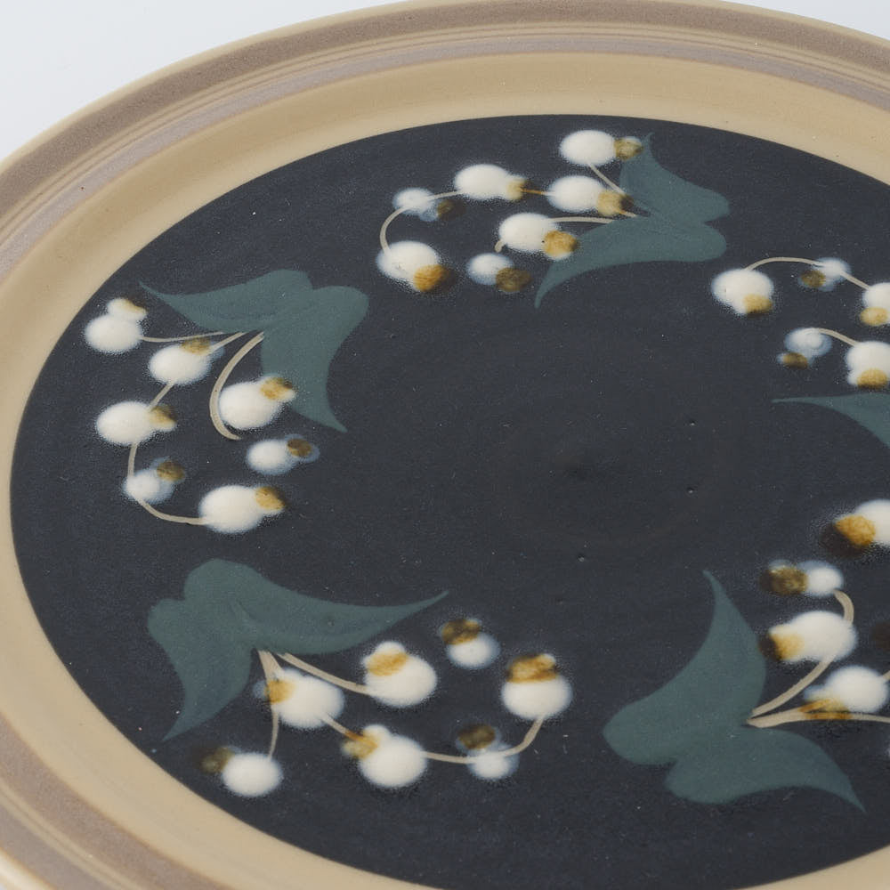 ふくべ窯　すずらん　17㎝リムプレート