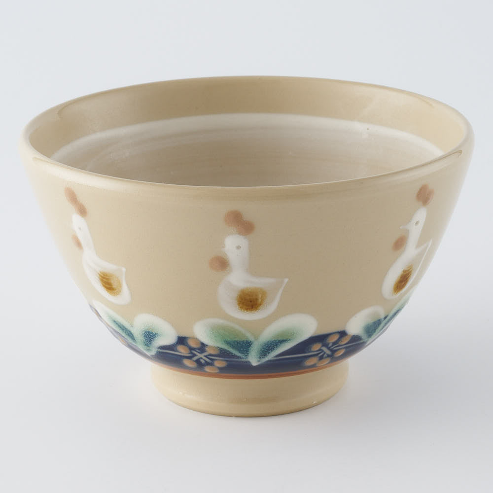 ふくべ窯　にわとり　茶碗