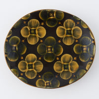 ふくべ窯　飴釉花水木　オーバルプレート