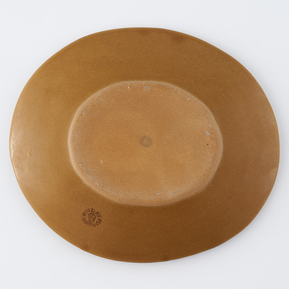 ふくべ窯　飴釉花水木　オーバルプレート