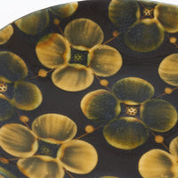 ふくべ窯　飴釉花水木　オーバルプレート