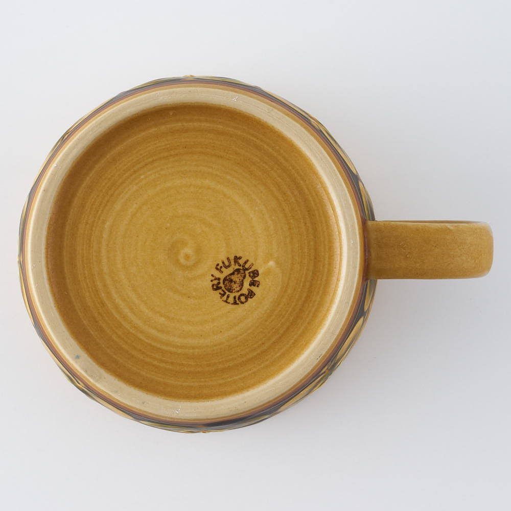 ふくべ窯　飴釉花水木　スープカップ