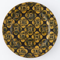 ふくべ窯　飴釉花水木　大皿