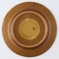 ふくべ窯　飴釉花水木　大皿