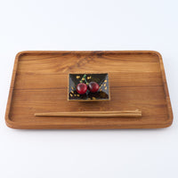 ふくべ窯　飴釉すずらん　角小鉢