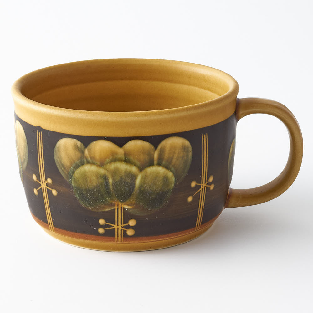 ふくべ窯　飴釉シャクヤク　スープカップ