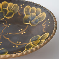 ふくべ窯　飴釉シャクヤク　大鉢