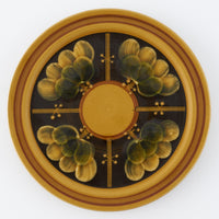 ふくべ窯　飴釉シャクヤク　17㎝リムプレート