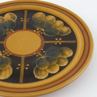 ふくべ窯　飴釉シャクヤク　17㎝リムプレート