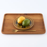 ふくべ窯　飴釉シャクヤク　17㎝リムプレート