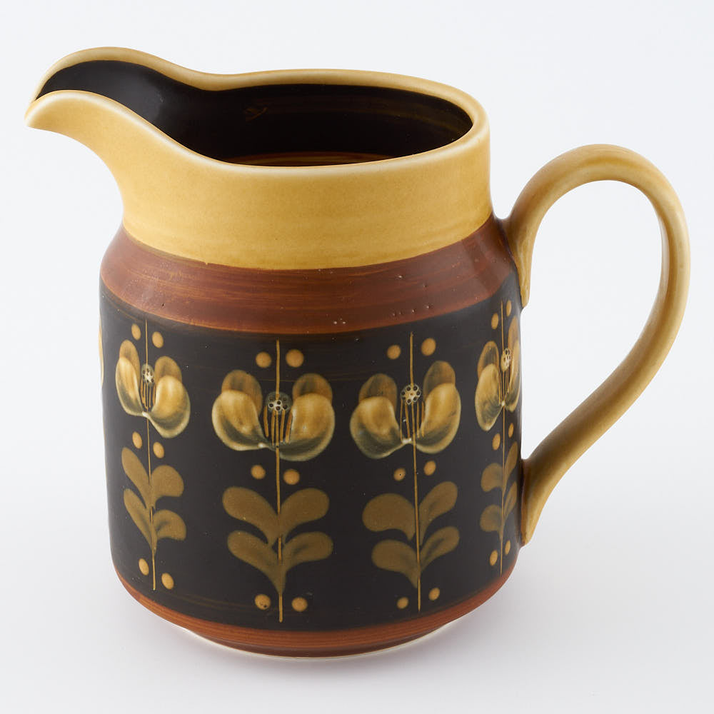 ふくべ窯　飴釉椿　ピッチャー