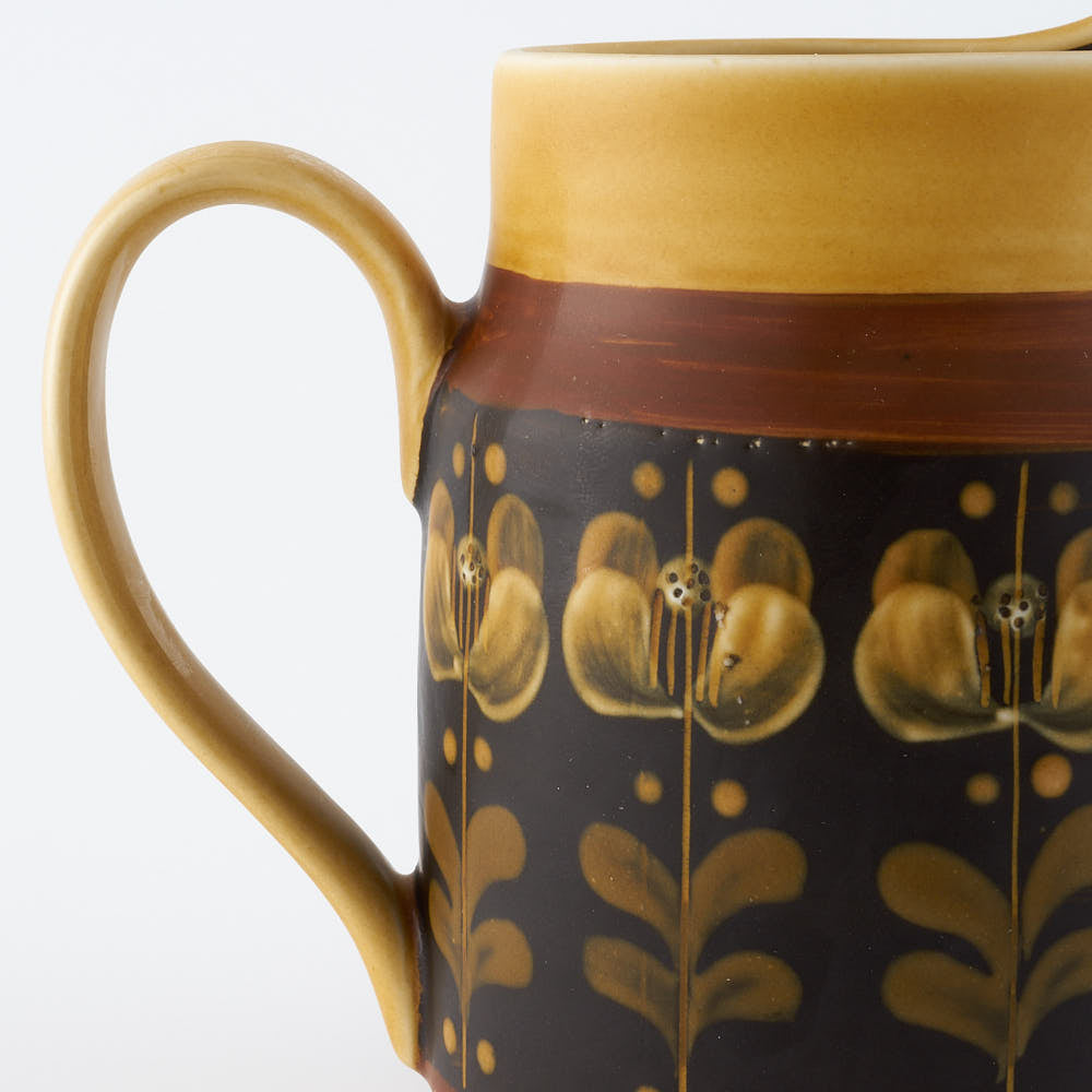 ふくべ窯　飴釉椿　ピッチャー