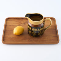 ふくべ窯　飴釉椿　ピッチャー