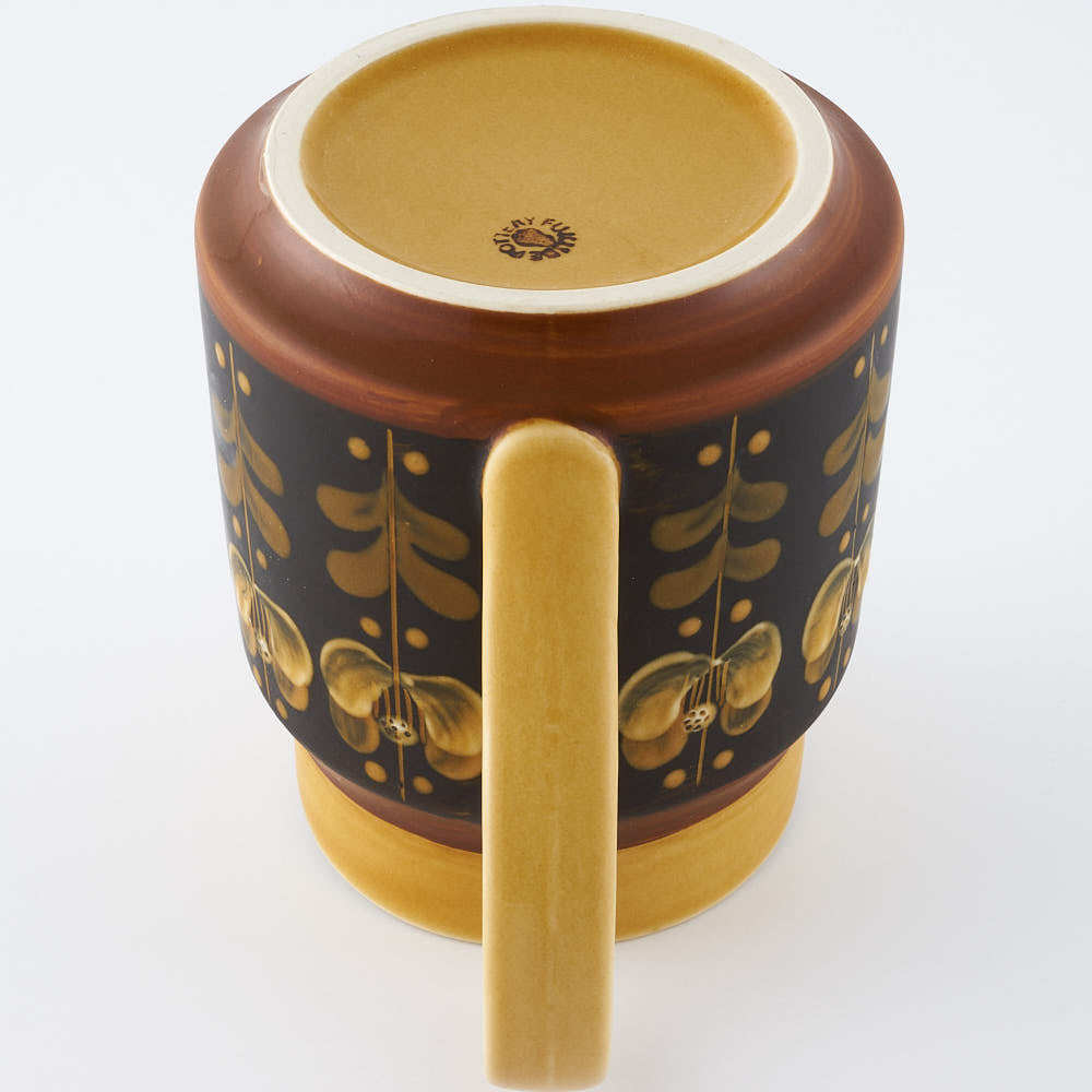 ふくべ窯　飴釉椿　ピッチャー