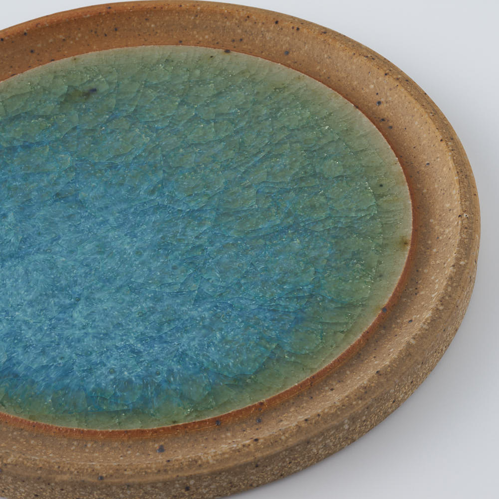 工房橙　作家　鈴木隆　みかん灰釉平皿No.1(小)