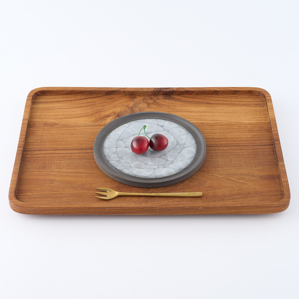 工房橙　作家　鈴木隆　白瓷平皿No.1(小)