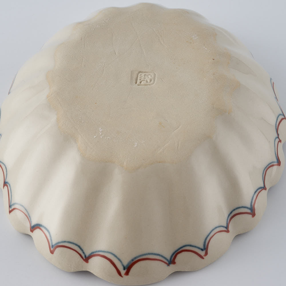 作家　大場紀穂子　ラクダの輪花楕円小鉢