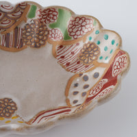 作家　大場紀穂子　サーカスの輪花楕円小鉢