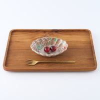 作家　大場紀穂子　サーカスの輪花楕円小鉢