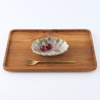 作家　大場紀穂子　リスの輪花楕円小鉢